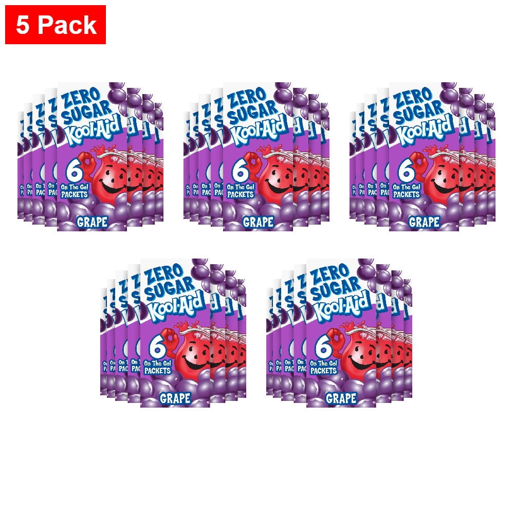 Kool-Aid Zero Sugar Grape Drink Mix Packets 0.36 oz - 5 Pack