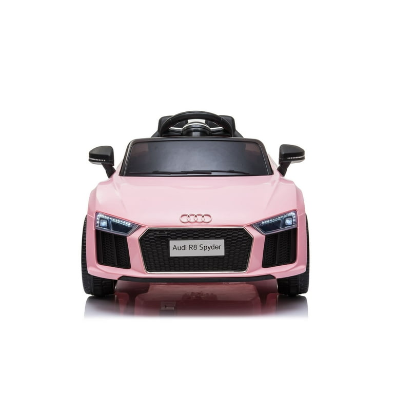 Pink audi r8 ride on sale car