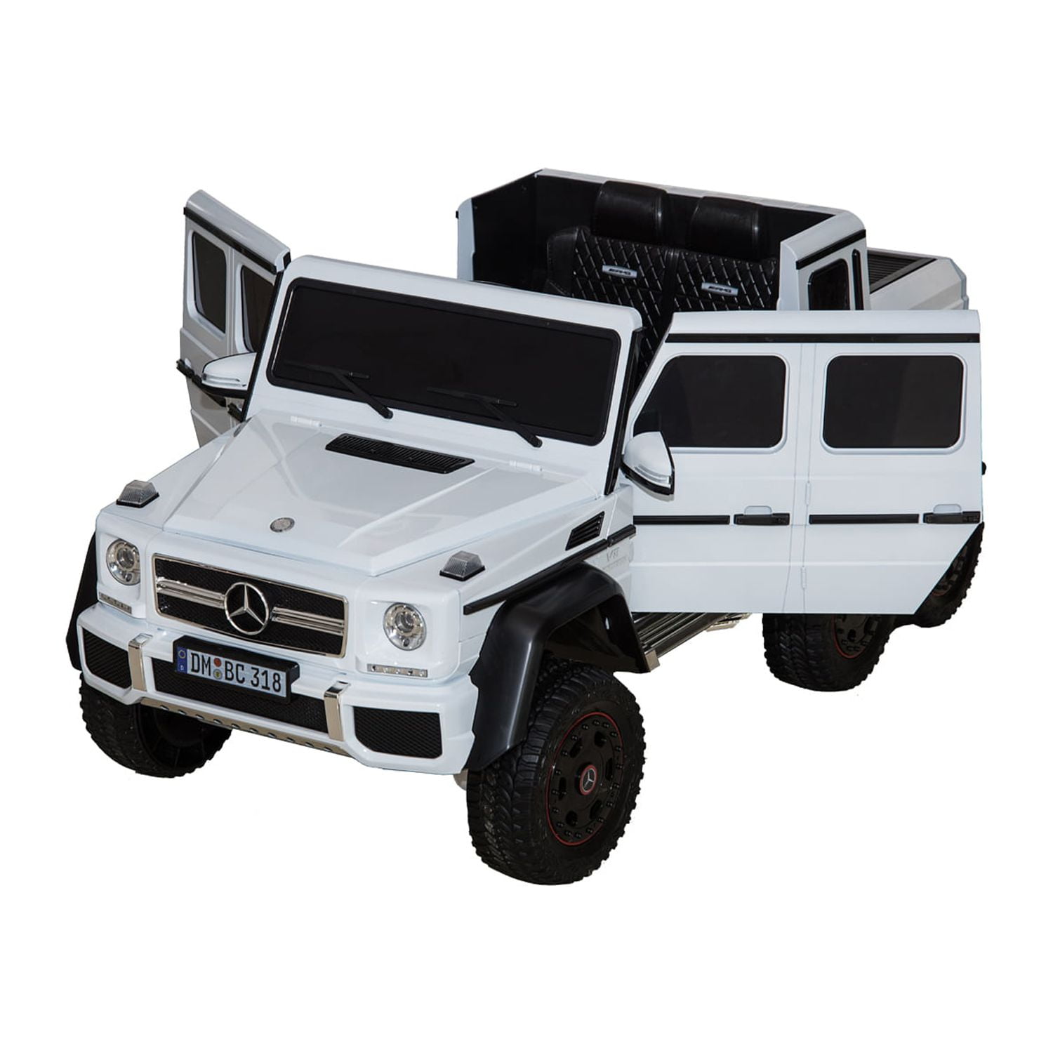 Kool Karz Mercedes Benz G63 AMG 6x6 12V Electric Ride On Toy Car, White