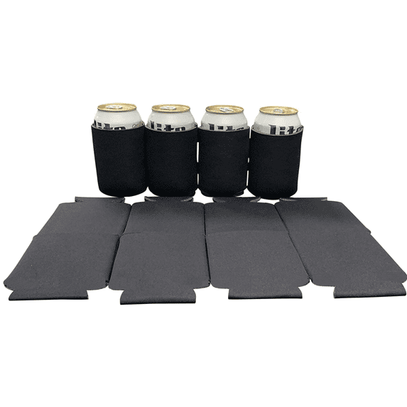 Kool Products Blank Beer Can Cooler Sleeves, Plain Bulk Collapsible Soda Cover Coolies Pack of 12, DIY Personalized Sublimation Sleeves for All Kind of Occasions and Parties