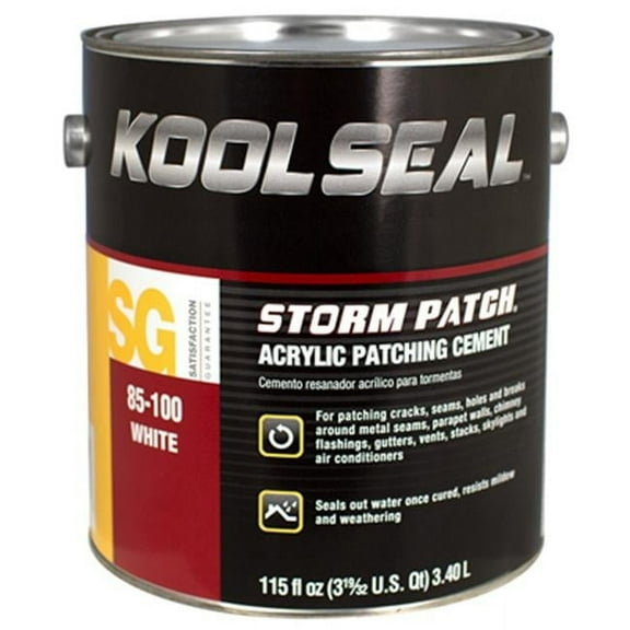 Kool Seal Acrylic Patching Cement, 115 oz, Can, White, Storm Patch KS0085100-16