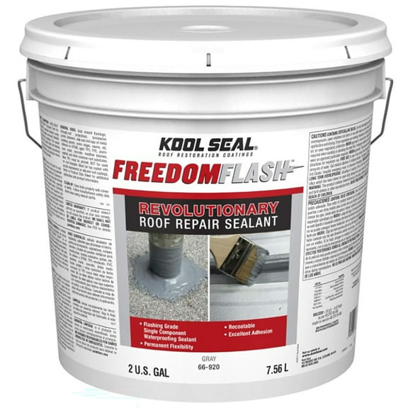 Kool Seal KS0066920-17 Freedom Flash Revolutionary Roof Repair Sealant Gray 2 gal