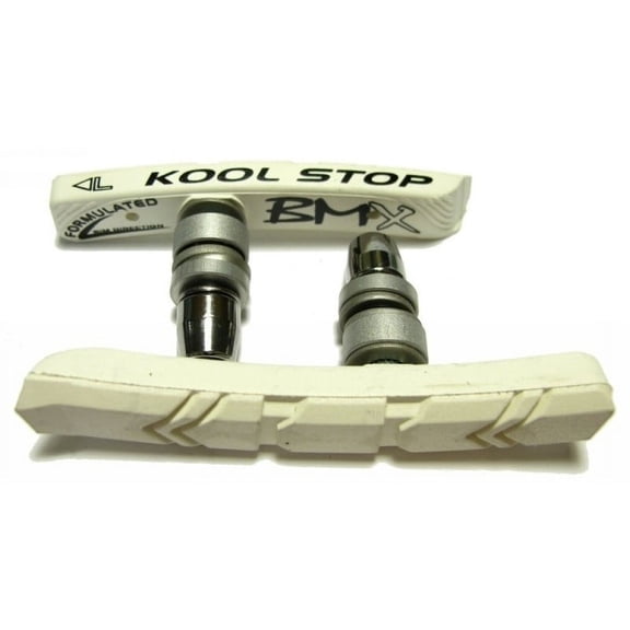 kool stop bmx threaded brake pads (white)