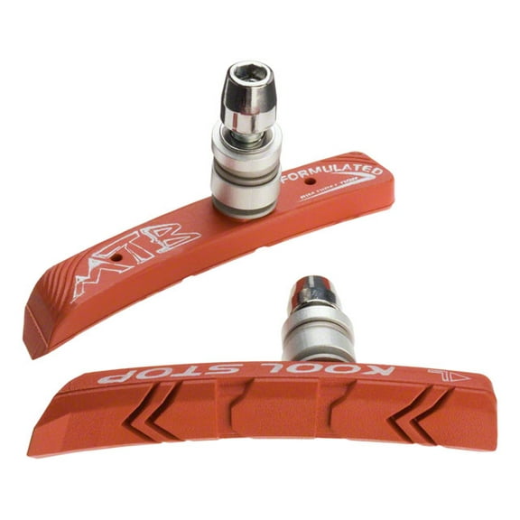 Kool-Stop Mountain Brake Shoe Threaded Post for Linear Pull, Salmon Compound