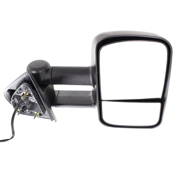 Kool Vue Right Power Heated Towing Mirror,Manual Fold With Spotter Glass; w/o Signal Light, Memory, Puddle Lamp & Auto-Dimming Textured New Body