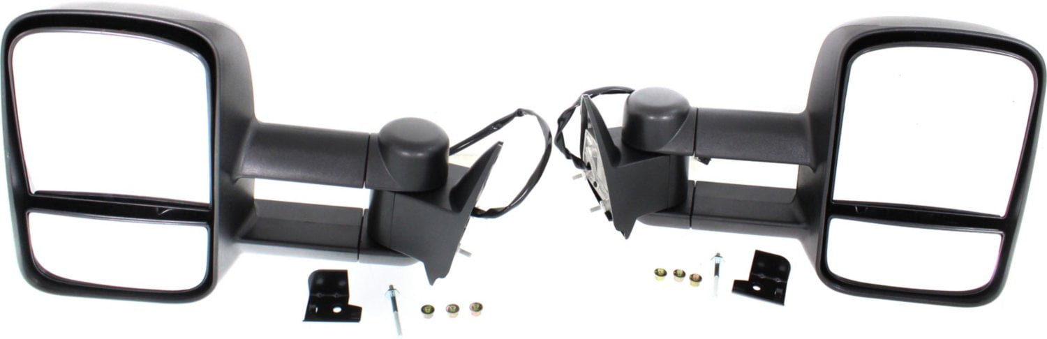 Kool Vue Towing Mirror Compatible With 1988-1999 Chevrolet K1500 1999-2000 Cadillac Escalade Driver & Passenger Side w/ Blind Spot Corner Glass Textured Black