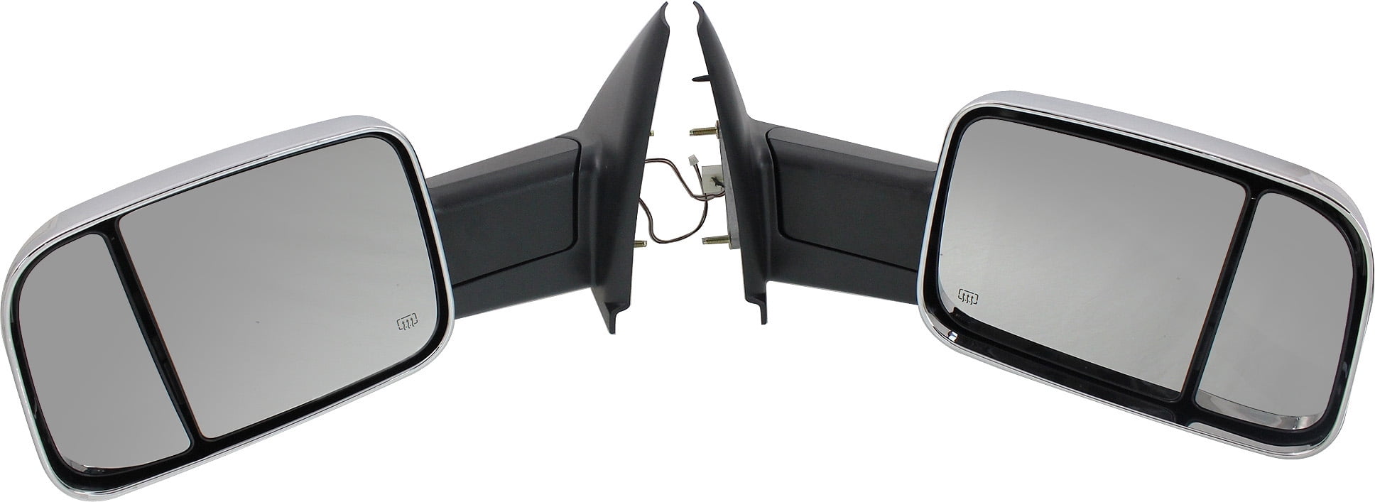 Kool Vue Towing Mirror Compatible With 2002-2009 Dodge Ram 3500 2500 Driver & Passenger Side Heated w/ Blind Spot Corner Glass In-housing Signal Light Chrome