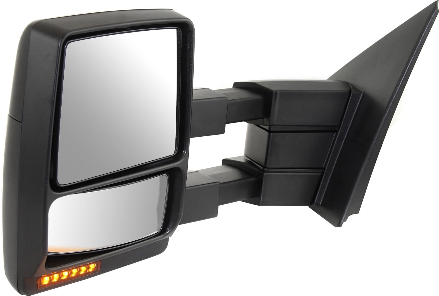 Kool Vue Towing Mirror Compatible With 2007-2014 Ford F-150 Left Driver Side Heated w/ Blind Spot Corner Glass In-housing Signal Light Paintable Kool-Vue