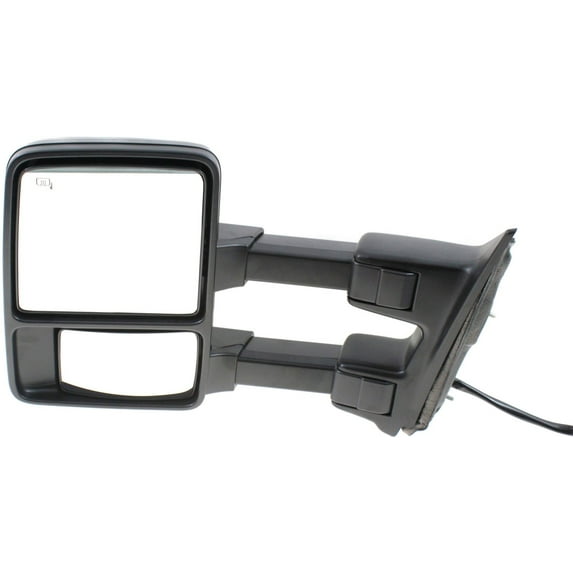 Kool Vue Towing Mirror Compatible With 2008-2009 Ford F-250 Super Duty F-350 Left Driver Side Heated w/ Blind Spot Corner Glass In-housing Signal Light 1 Chrome and Paintable Cap Kool-Vue