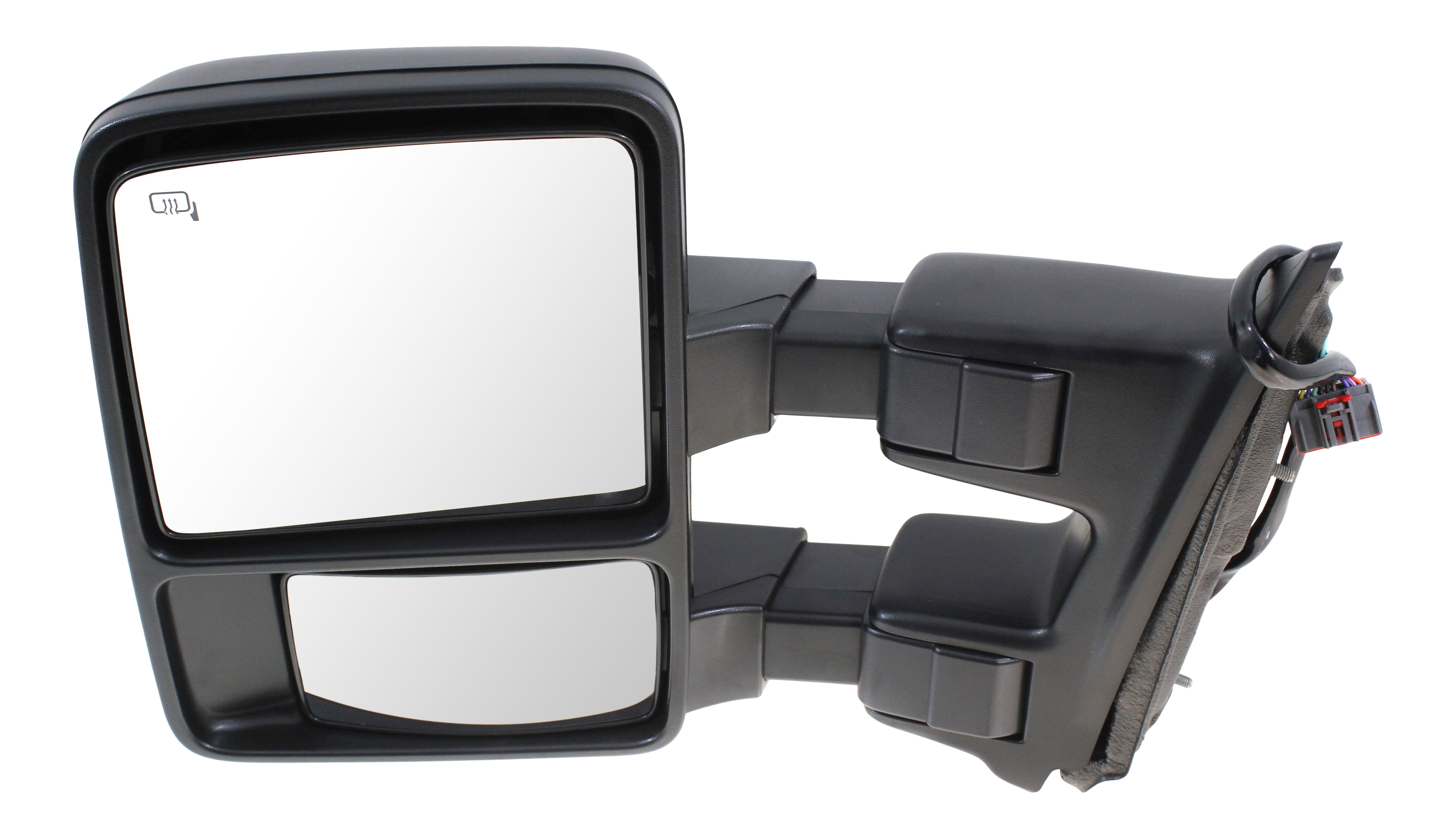 Towing Mirror Compatible With 2010-2012 Ford F-250 Super Duty F-350 Left Driver Side Heated w/ Blind Spot Corner Glass In-housing Signal Light Textured Black Kool-Vue