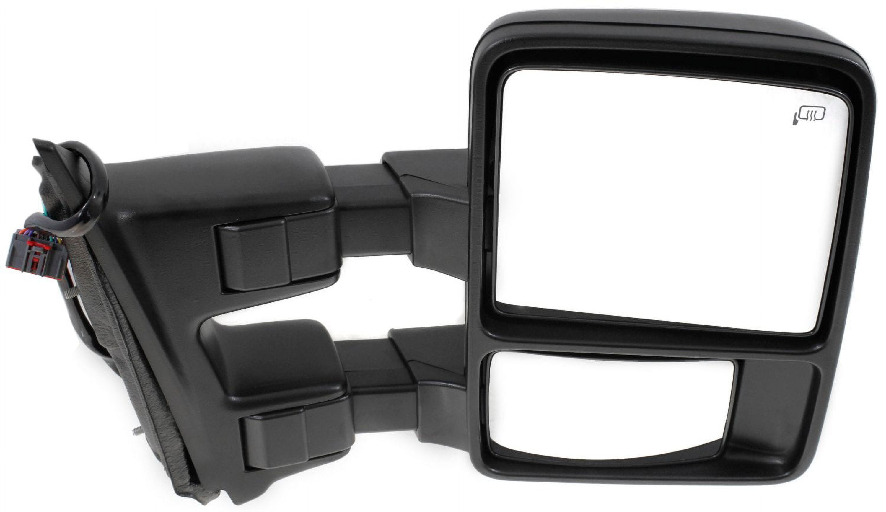 Towing Mirror Compatible With 2010 Ford F-250 Super Duty F-350 Right Passenger Side Heated w/ Blind Spot Corner Glass In-housing Signal Light Textured Black Kool-Vue