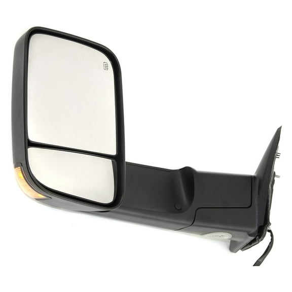 Kool Vue Towing Mirror Compatible With 2011-2012 Ram 1500 2010 Dodge 3500 Left Driver Side Heated w/ Blind Spot Corner Glass In-housing Signal Light Textured Black