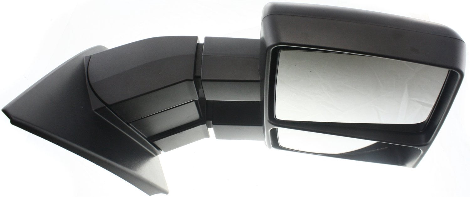 Towing Mirror Compatible With 2004-2014 Ford F-150 Right Passenger Side w/ Blind Spot Corner Glass Textured Black Kool-Vue