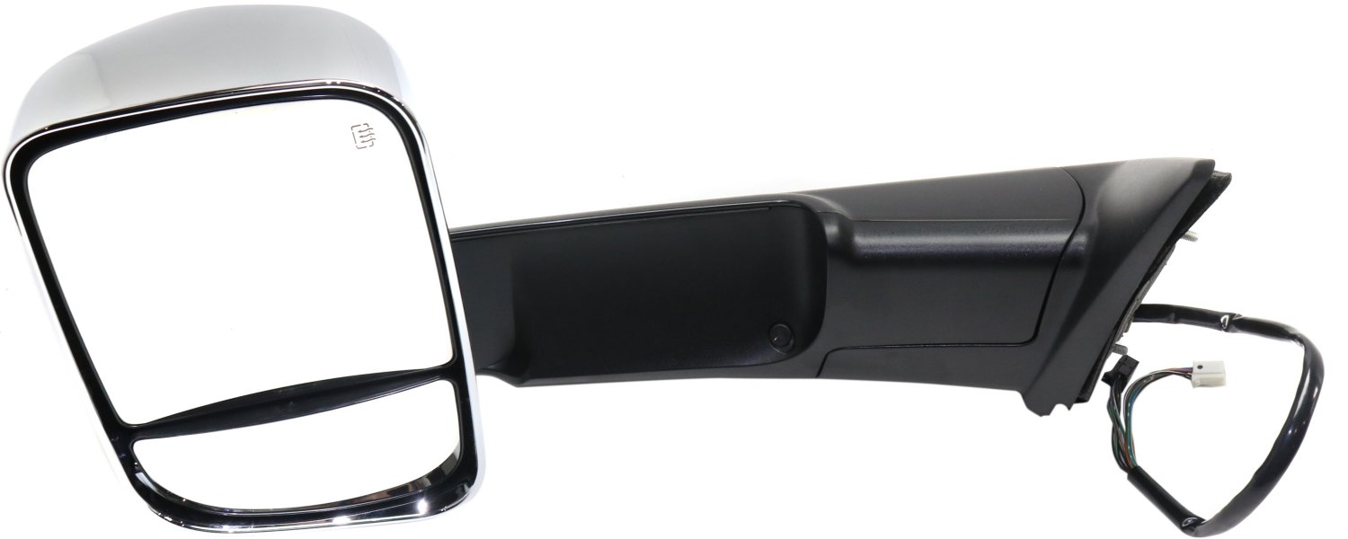 Towing Mirror Compatible With 2012-2013 Ram 1500 Left Driver Side Heated w/ Blind Spot Corner Glass In-housing Signal Light Chrome Kool-Vue