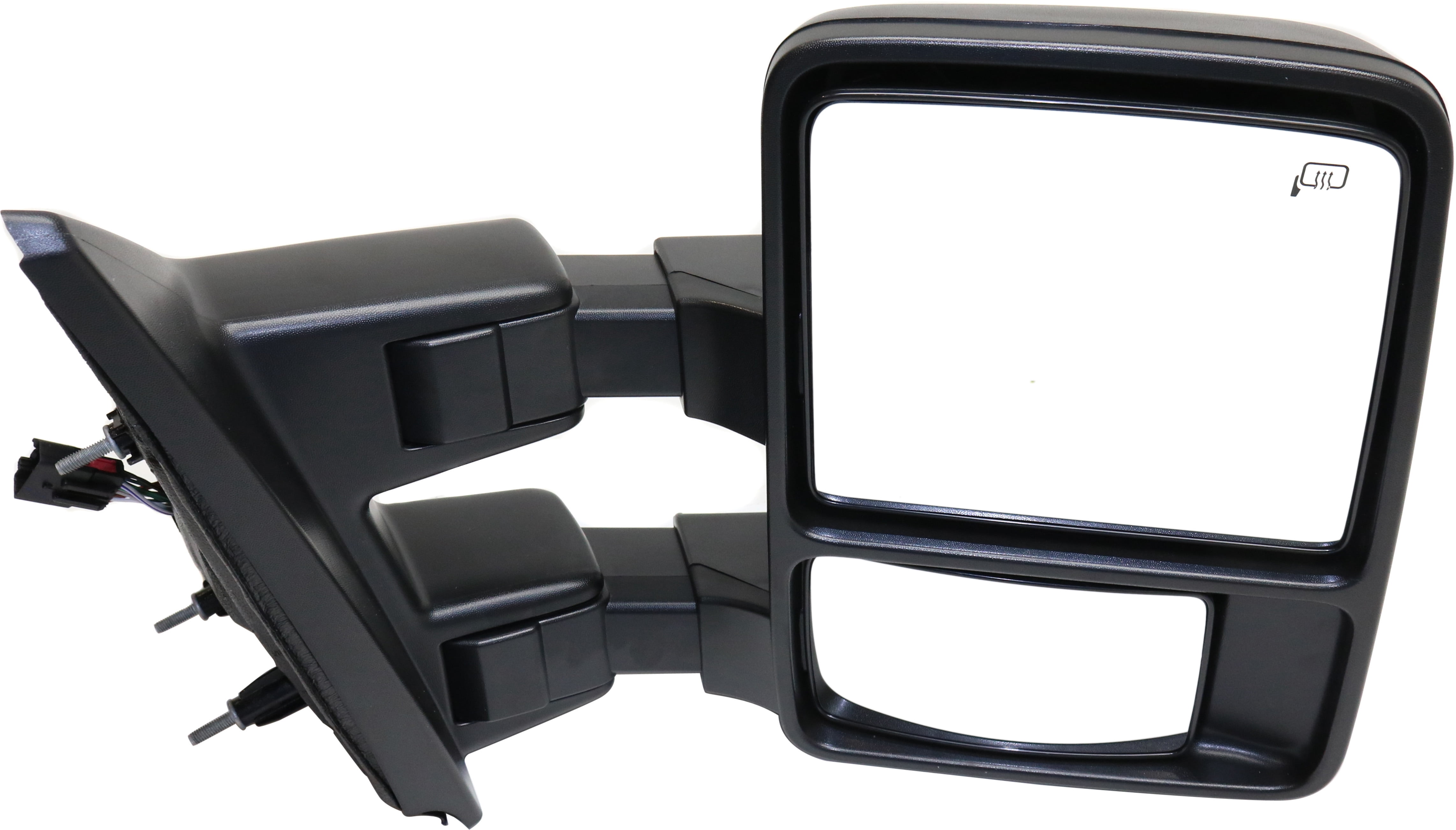 Towing Mirror Compatible With 2013-2014 Ford F-150 Right Passenger Side Heated In-housing Signal Light Textured Black Kool-Vue