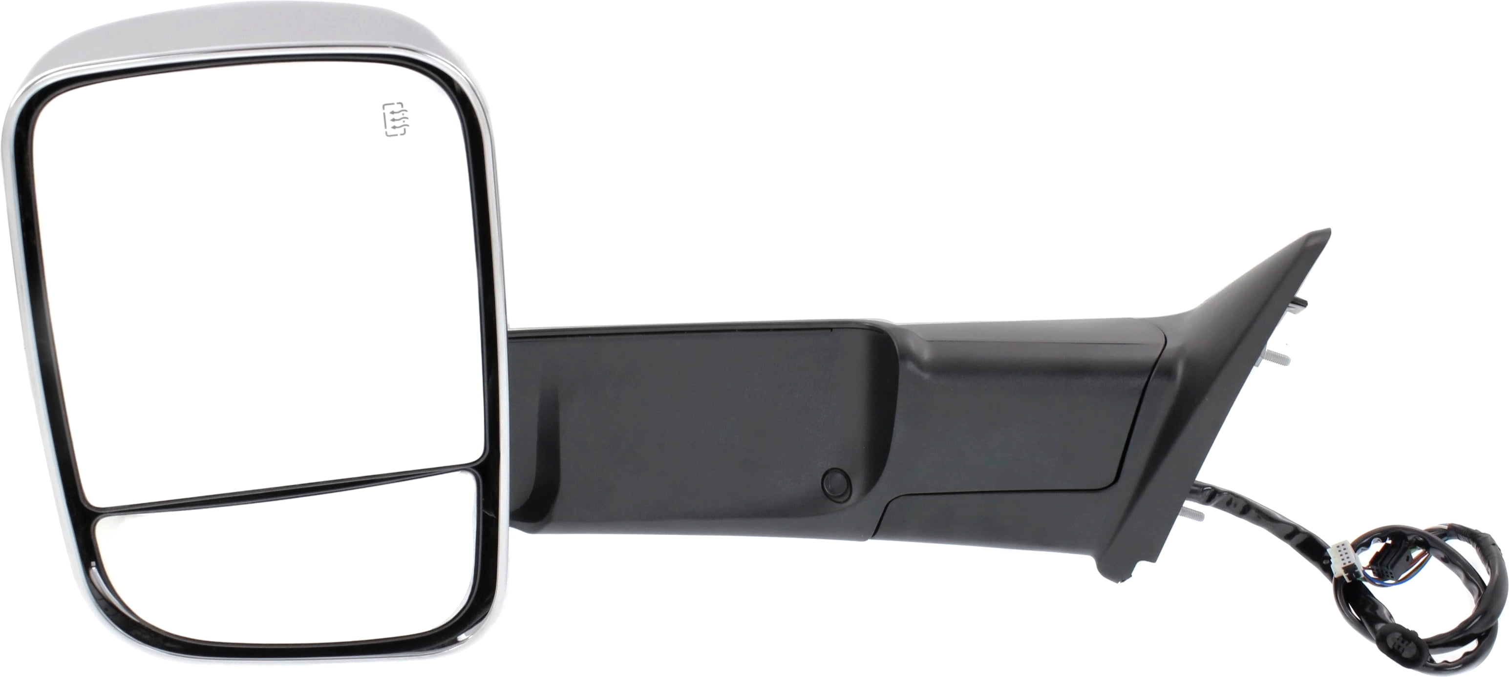 Kool Vue Towing Mirror Compatible With 2013-2018 Ram 2500 3500 Left Driver Side Heated w/ Blind Spot Corner Glass In-housing Signal Light Chrome