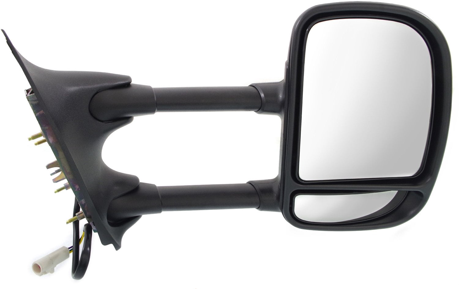 Towing Mirror Compatible With 1999-2007 Ford F-250 Super Duty F-350 Right Passenger Side w/ Blind Spot Corner Glass Textured Black Kool-Vue