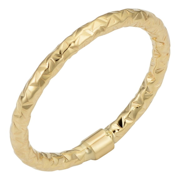 KoolJewelry 14k Gold 2mm Diamond-cut Ring in 14K Gold