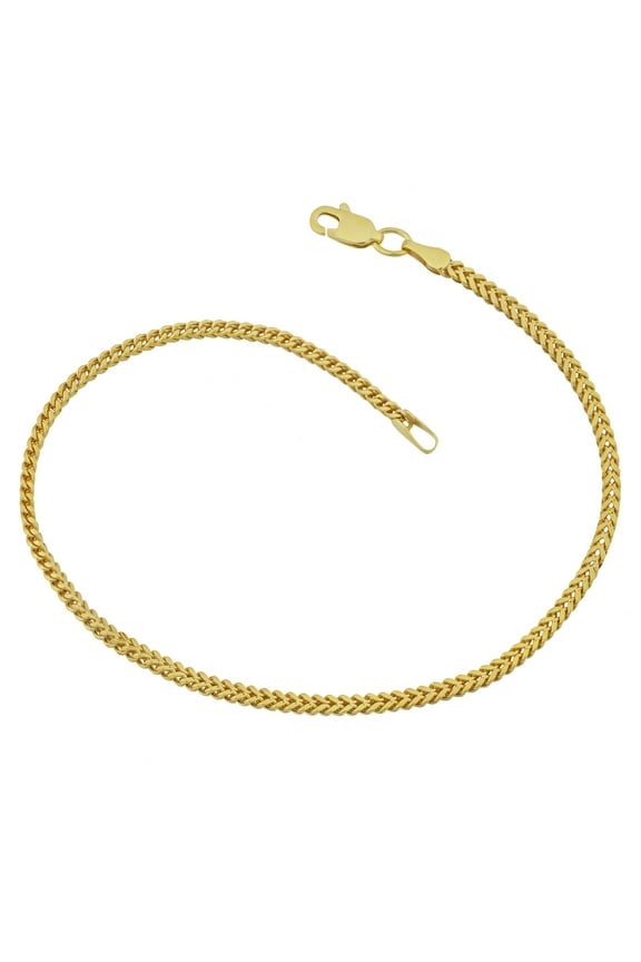 KoolJewelry Franco Link Bracelet 2 mm, 7.5 inches in 10k Yellow Gold