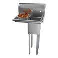 thumbnail image 1 of Koolmore SA101410-12L3 1 Compartment Stainless Steel Commercial Kitchen Prep & Utility Sink With Drainboard - Bowl Size 10" X 14" X 10", 1 of 6