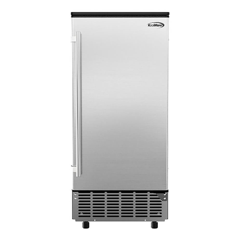 KoolMore 15 in. Stainless-Steel Built-In/Free-Standing Ice Maker, 75lbs/24h.