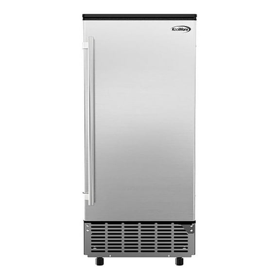 KoolMore 15 in. Stainless-Steel Built-In/Free-Standing Ice Maker, 75lbs/24h.
