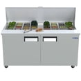 thumbnail image 1 of 2-Door Mega Top Refrigerated Sandwich Prep Table in Stainless Steel, 15 cu. ft. SPTR-2D-15C-LT., 1 of 7