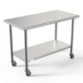 thumbnail image 1 of KoolMore 24" x 48" 18-Gauge 304 Stainless Steel Commercial Work Table with Casters, 1 of 7