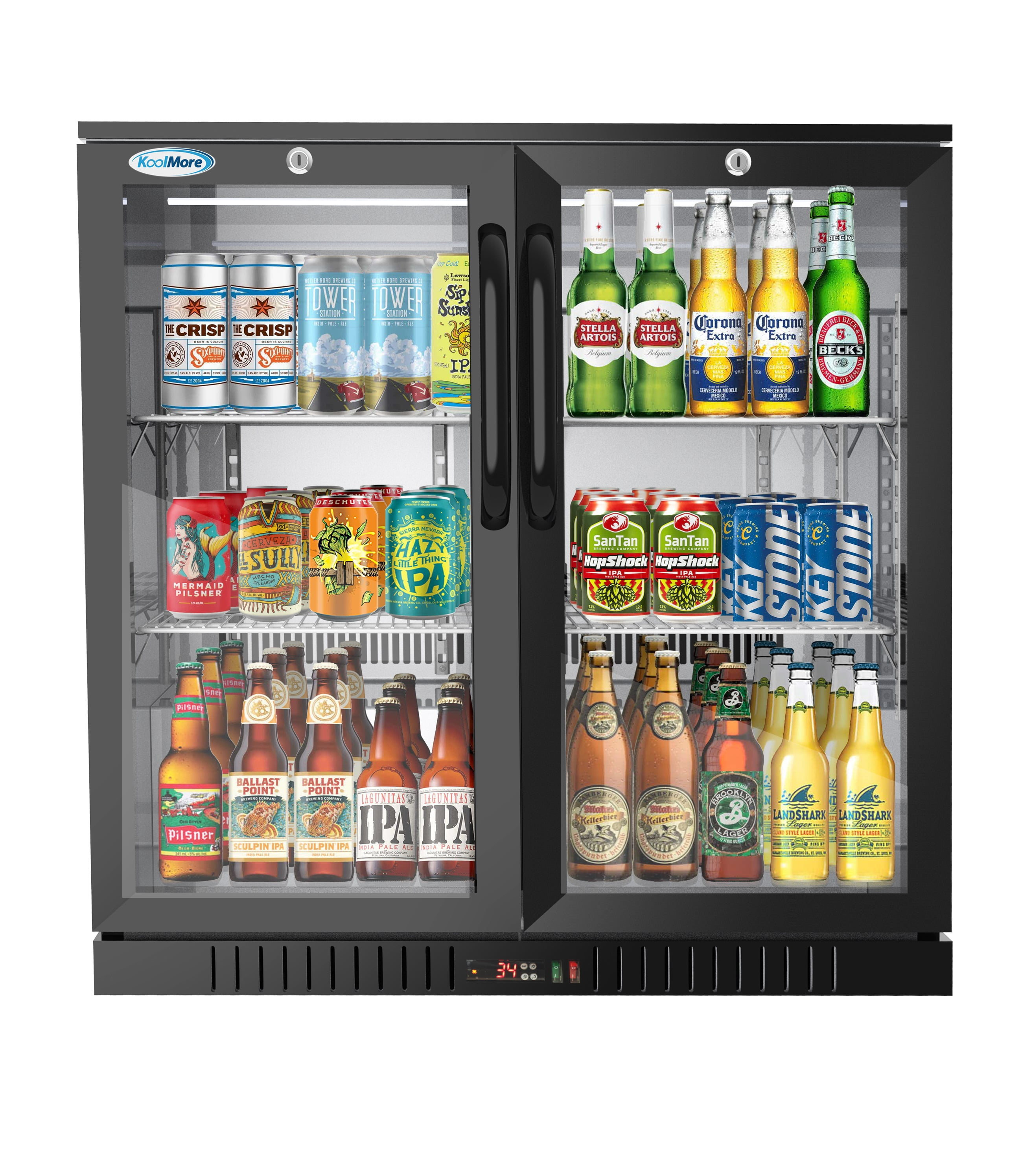 Deco Chef Beverage Bundle, 118-Can Mini Fridge with Glass Door and 40lb per Day Countertop Stainless Steel Ice Maker for Home or Office