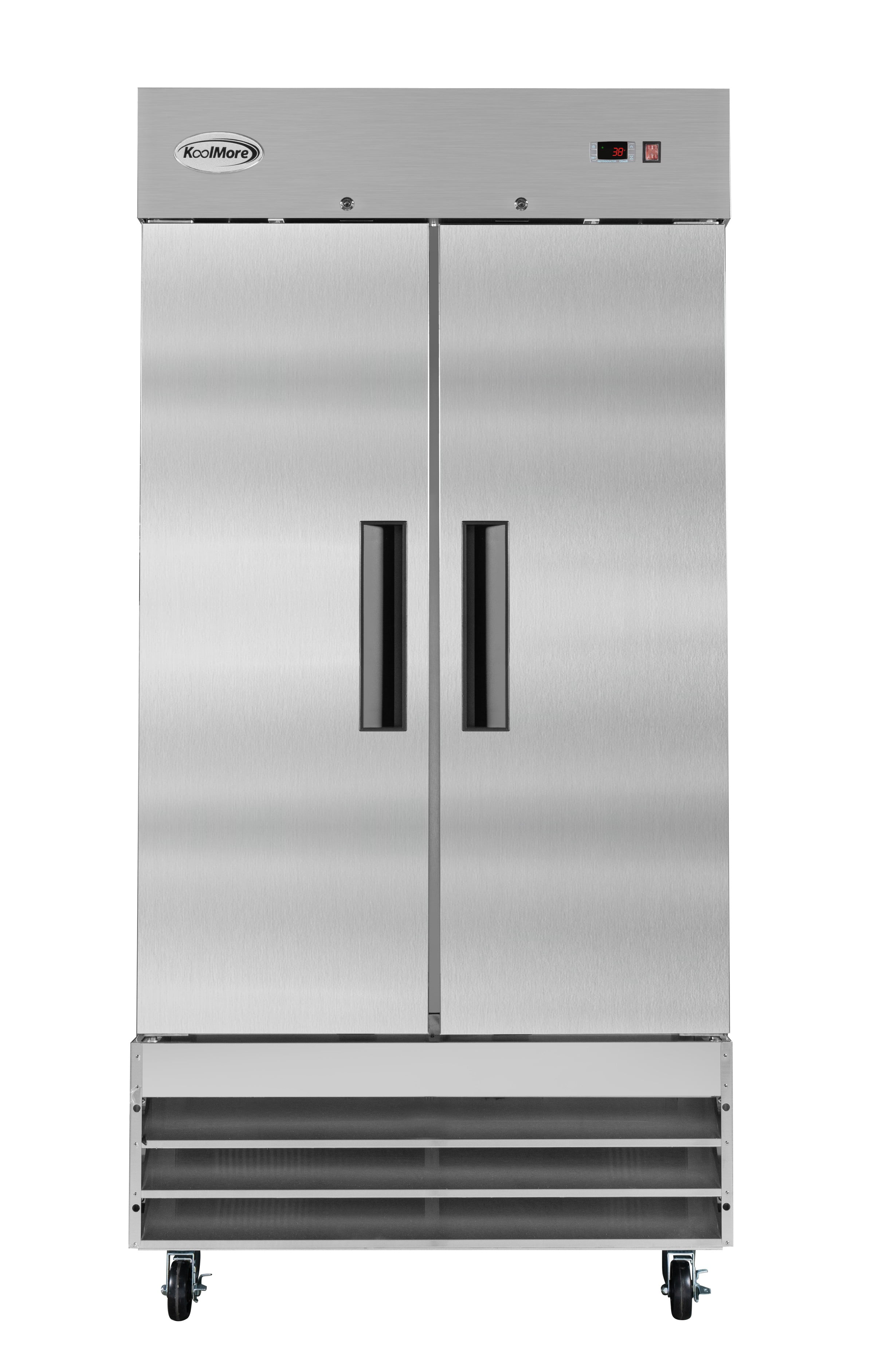 KoolMore 39 in. Commercial Stainless Steel 2-Door Reach-In Freezer, 35 cu. ft.