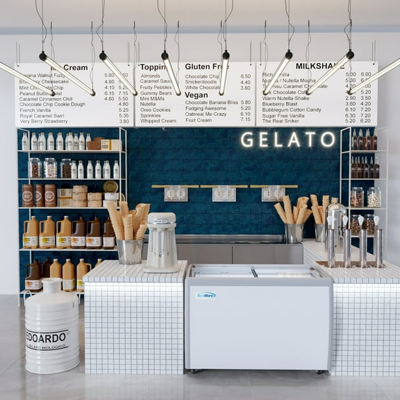 KoolMore 50 in. 8 Tub Ice Cream Dipping Cabinet Freezer - 13 cu. ft.