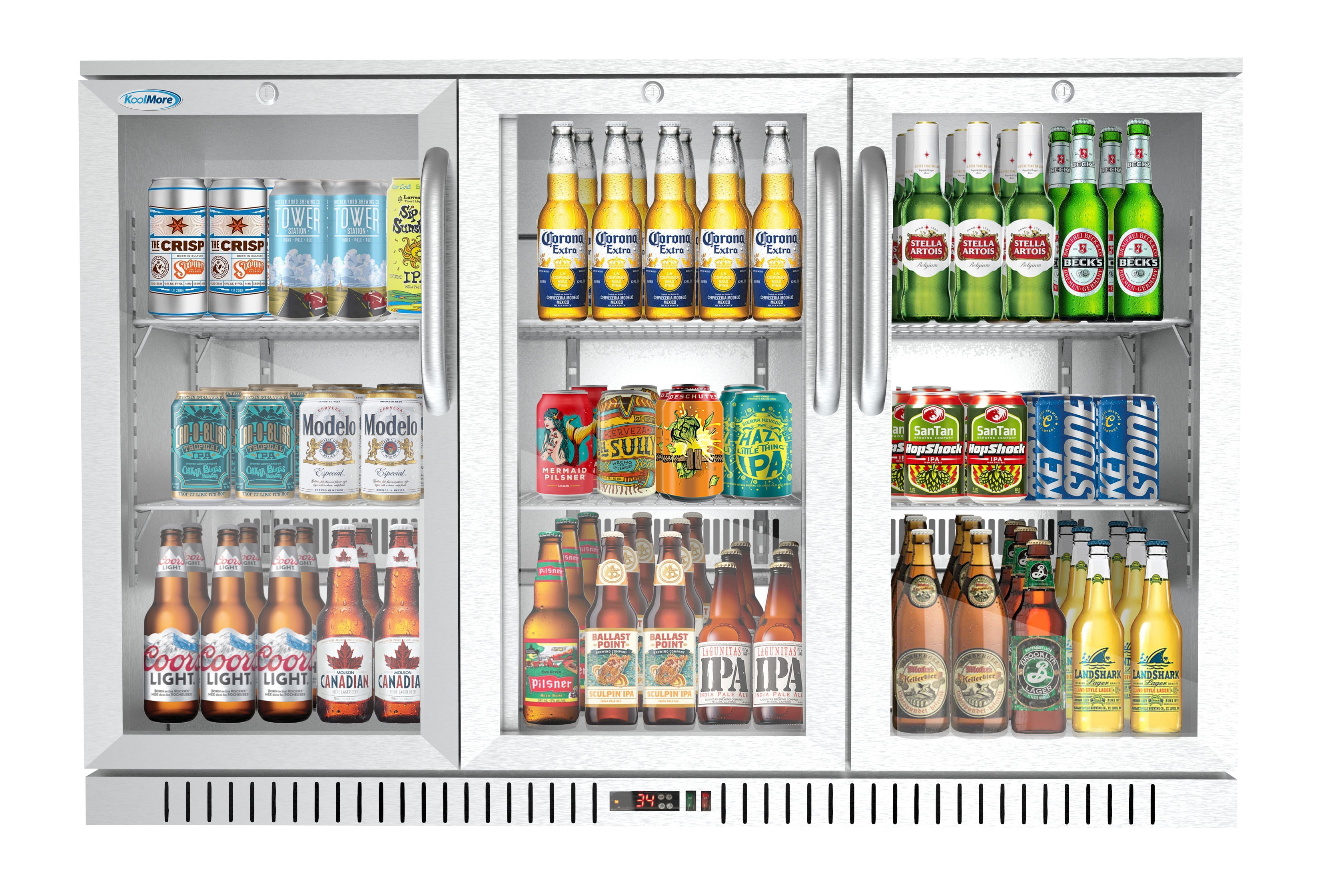 KoolMore 53 in. Three-Door Back Bar Refrigerator  11 Cu. ft.
