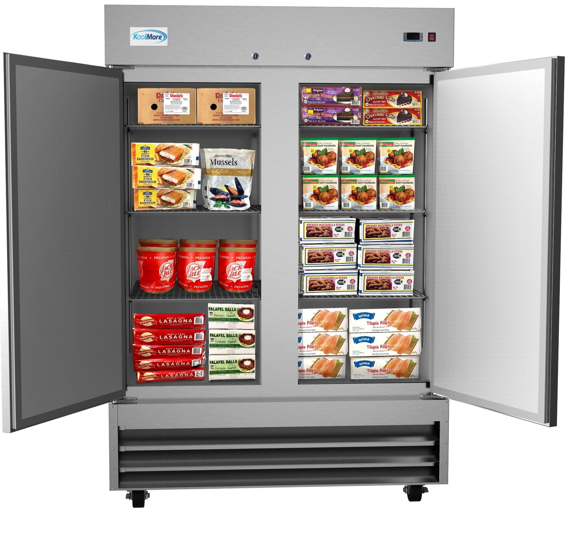 54" Stainless Steel Two-Door Commercial Reach-In Refrigerator