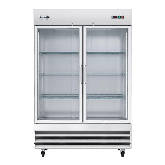 KoolMore 54 in. Two-Glass Door Commercial Reach-in Refrigerator Cooler with LED Lighting - 47 Cu. ft. RIR-2D-GD