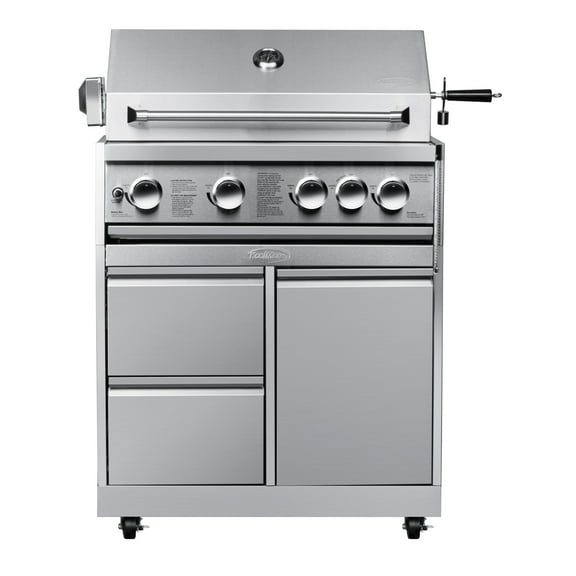 KoolMore Outdoor Kitchen 30 in. BBQ Liquid Propane Grill with Cabinet in Stainless-Steel (KM-OKS-BQ30-BQ30CAB)