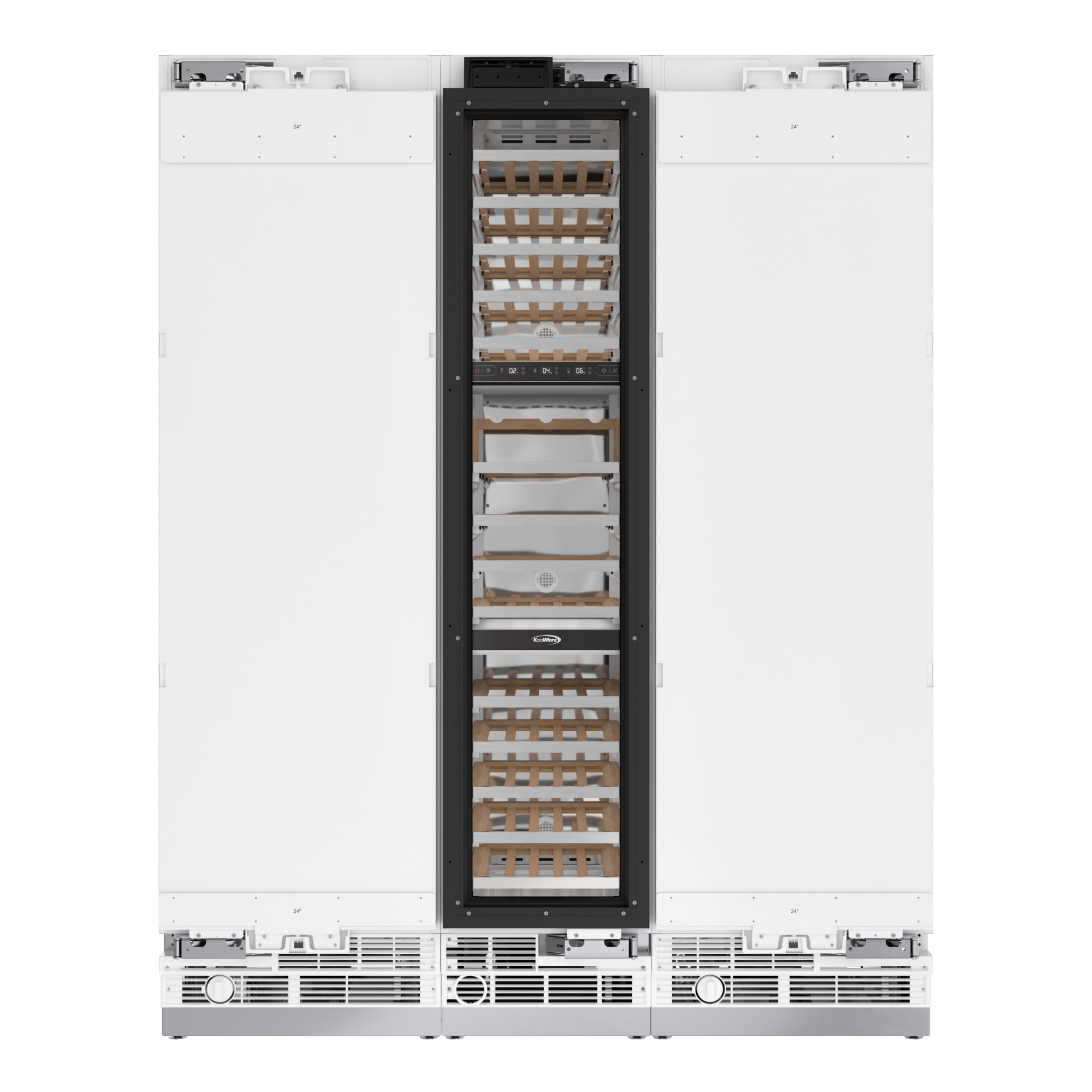 KoolMore Reserve Panel Ready 24 in. Column Refrigerator with a 18 in. Wine Cooler and 24 in. Freezer