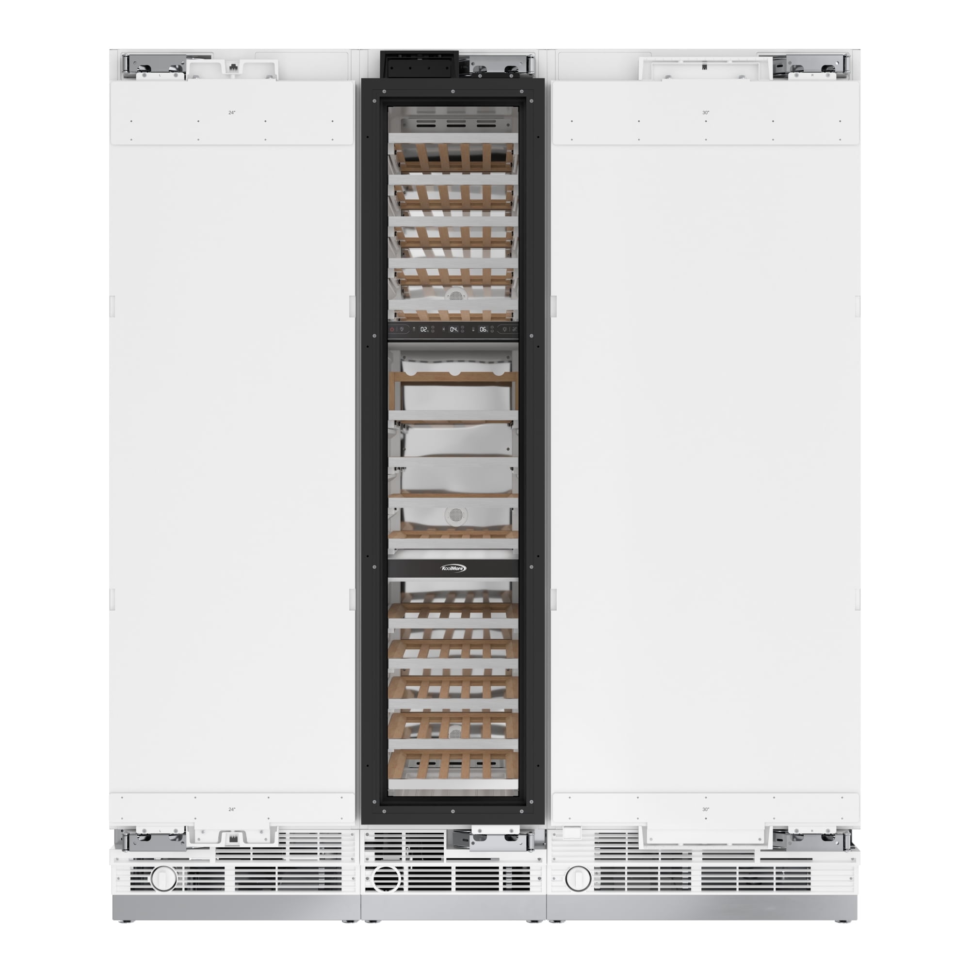 KoolMore Reserve Panel Ready 30 in. Column Refrigerator with a 18 in. Wine Cooler and 24 in. Freezer