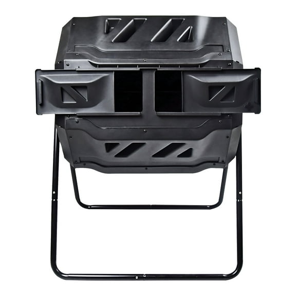 Koolscapes Dual Chamber Tumbling Composter 42 Gal (160L), Black
