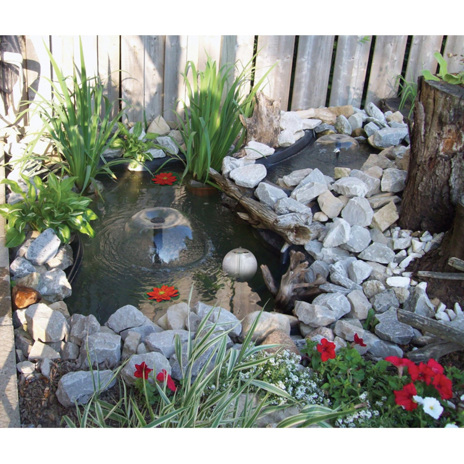 Black Deluxe Pond Kit with Solar Light and Pump