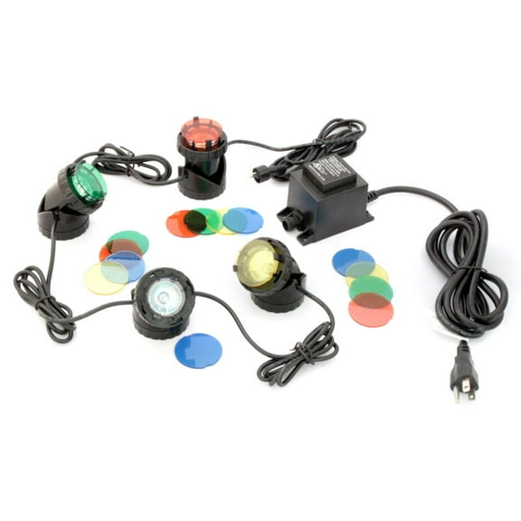 KoolScapes KoolScapes Pond Glo 4 piece Pond Lighting Set with Transformer Finish:Black