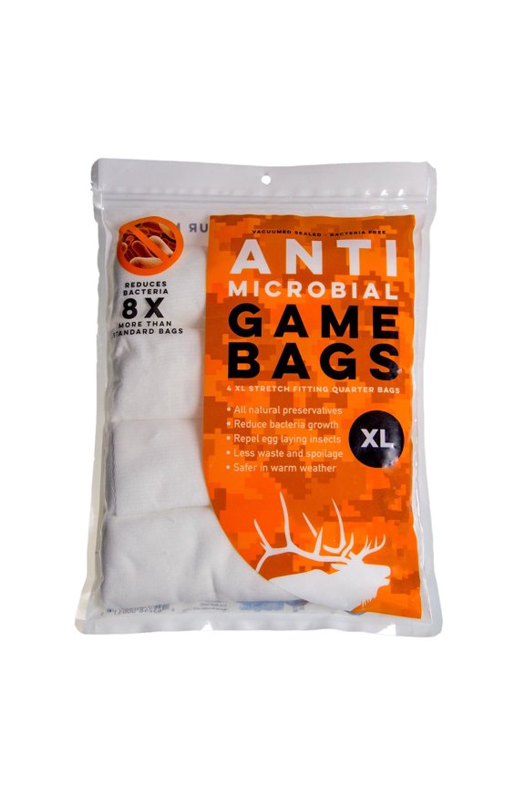 Koola Buck Anti-Microbial  ELK Game Bags Hunting | Four, XL, 50" Heavy Duty Game Bags | Reusable, Breathable & Stretchable Meat Bags | Hunting Gear Accessories | Vacuum Sealed for Easy Carry