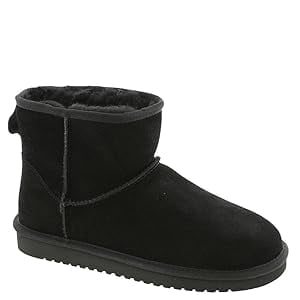 Koolaburra by UGG Women s Koola Mini II Suede Fur Lined Winter Ankle Boots, Black, Size 7 M - com