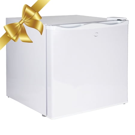 Koolatron 1.2 cu ft (34L) Mini Upright Freezer, White, Space-Saving Flat Back, Reversible Door, Manual Defrost