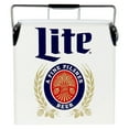 thumbnail image 1 of Miller Lite Retro Ice Chest Cooler with Bottle Opener 13L (14 qt), White and Blue, 1 of 7