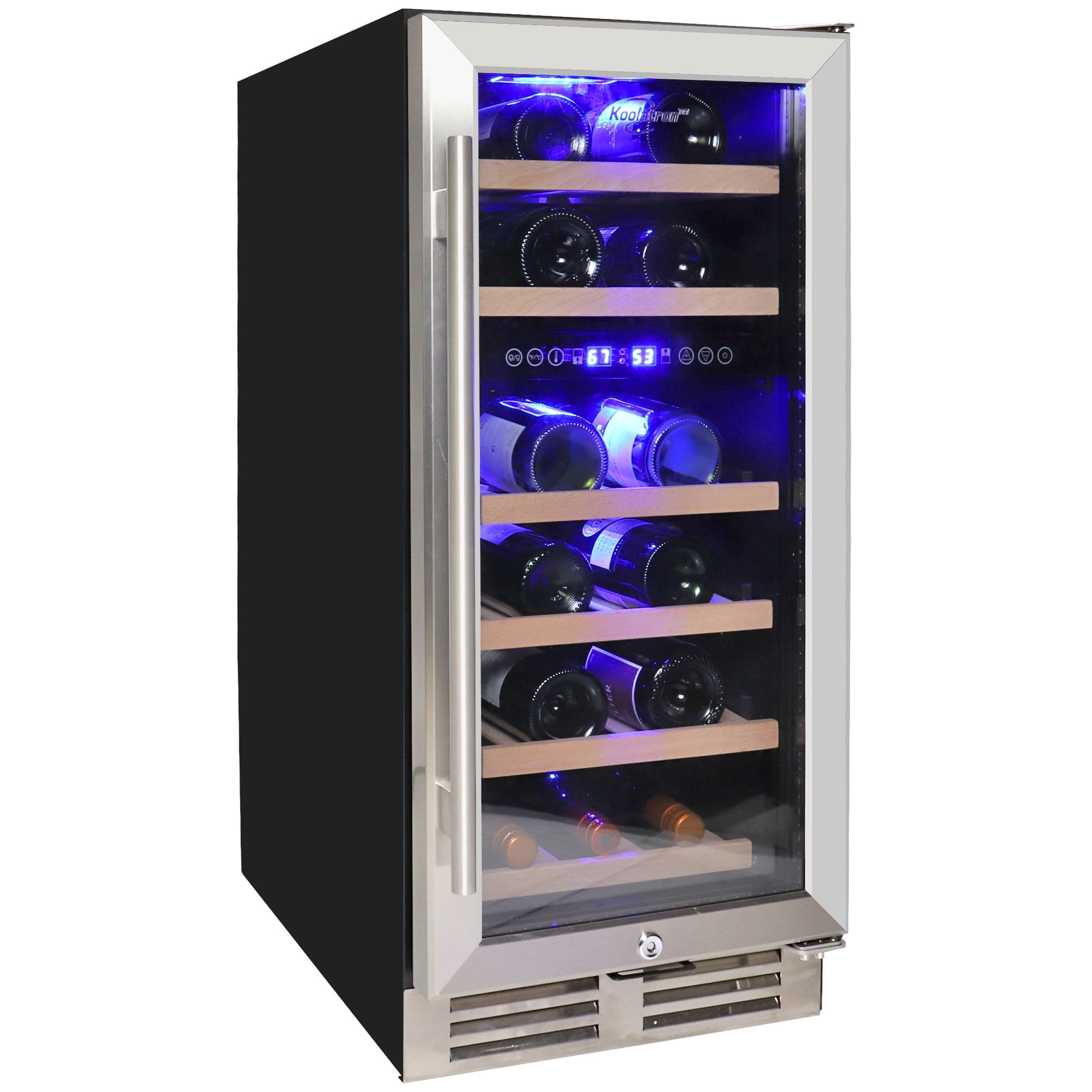 Koolatron 28 Bottle Dual Zone 15" Under Counter Wine Cooler w/ Lock