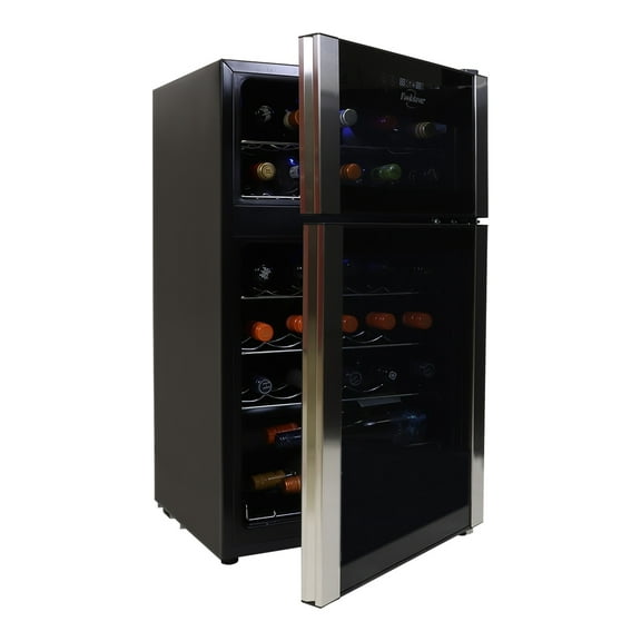 Koolatron 29 Bottle Dual Zone Wine Cooler Freestanding Wine Fridge