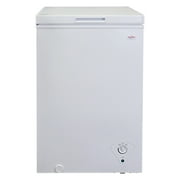 Koolatron 3.5 cu ft Compact Chest Freezer 99L White Manual Defrost Deep Freeze Storage Basket Space-Saving Flat Back