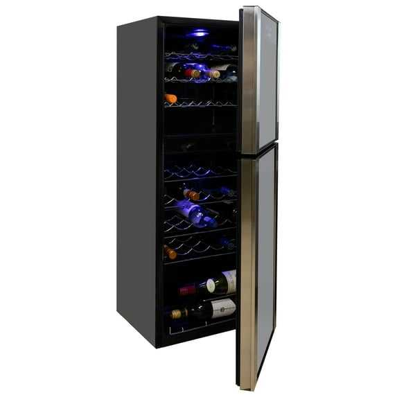 Koolatron 45 Bottle Dual Zone Wine Cooler Freestanding Wine Fridge