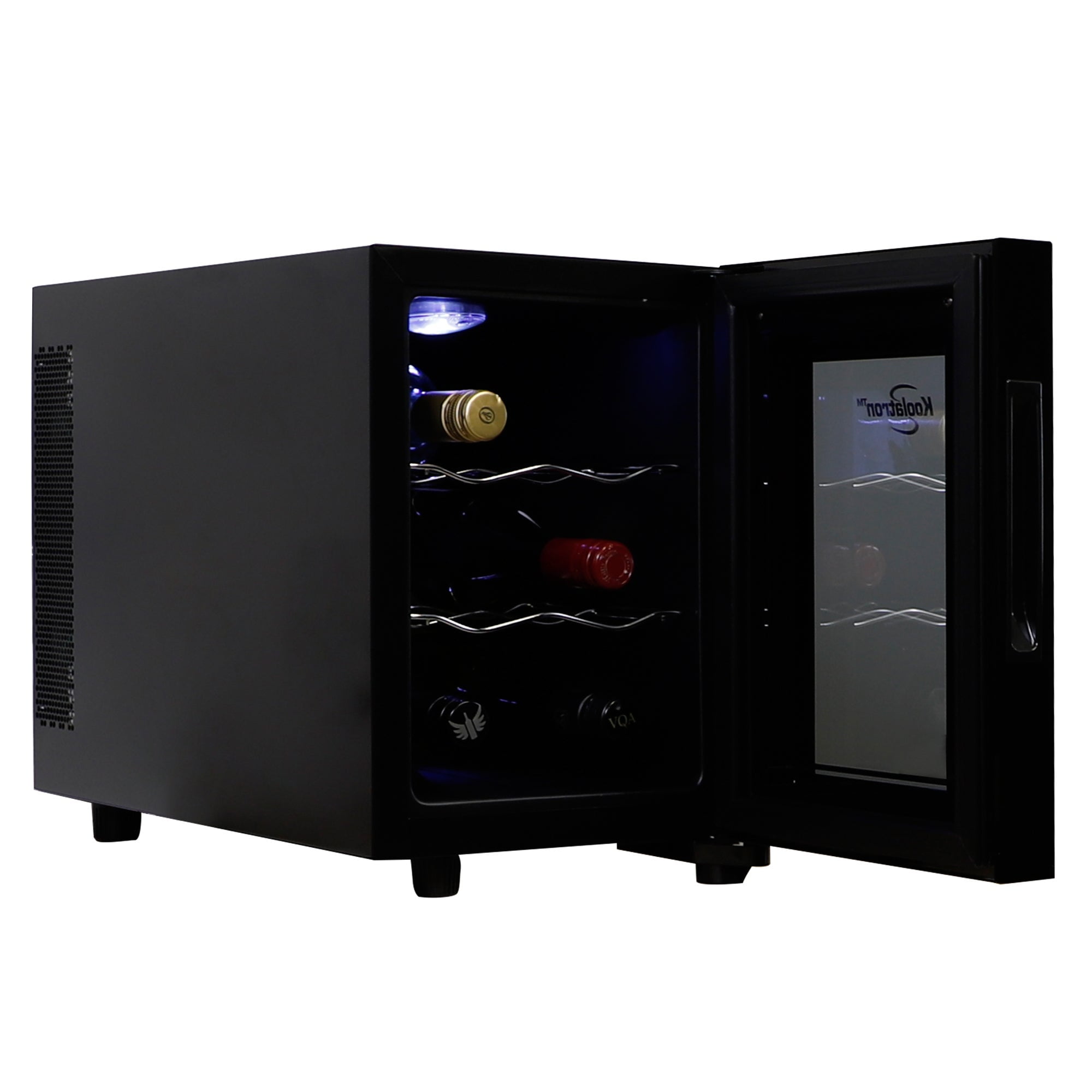 Koolatron 6 Bottle Wine Cooler, Thermoelectric Wine Fridge, 0.65 cu. ft. (16L), Freestanding Wine Cellar and Sparkling Wine Storage for Small Kitchen, Apartment,, Black