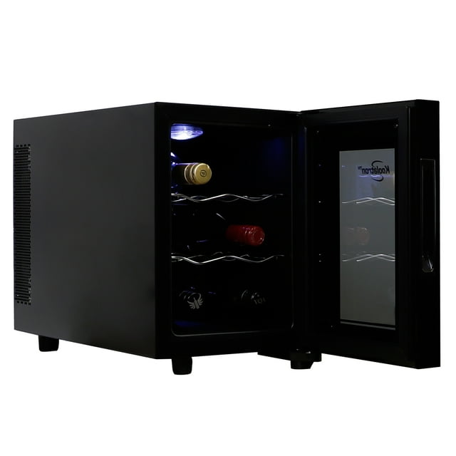 Koolatron 6-Bottle Wine Cooler 0.65 cu. ft. Standard Door Mini Fridge with Wine Rack and Temp. Control